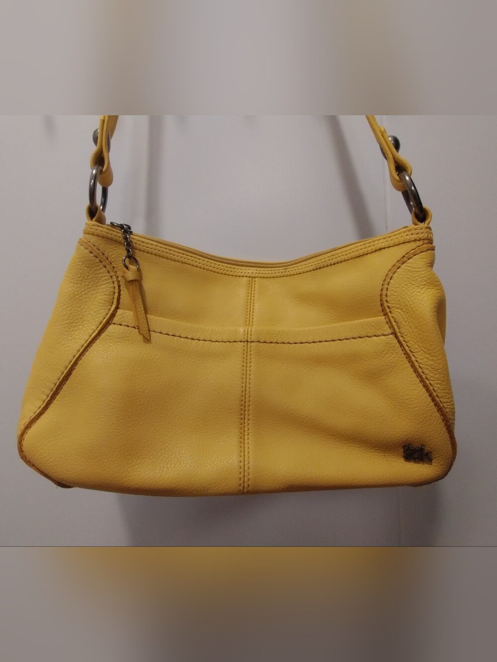 The Sak Bright Yellow Leather Shoulder Bag with Subtle Hardware